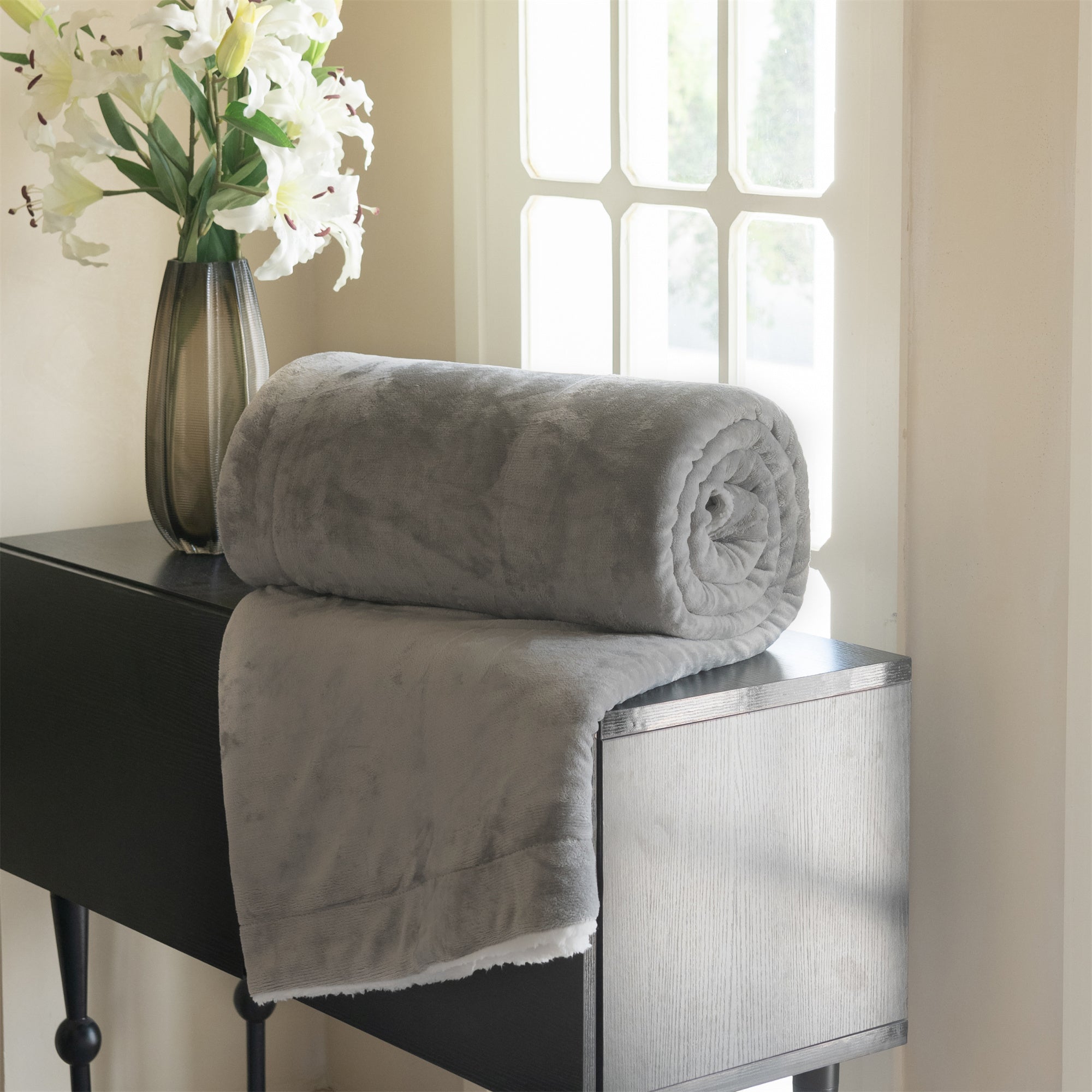 Good Nite Bedroom Decor ! Bed Throw Blanket 130x150cm, Sherpa Flannel Blankets, Fleece Fluffy, Lightweight Microfiber, Solid for Sofa & Furniture