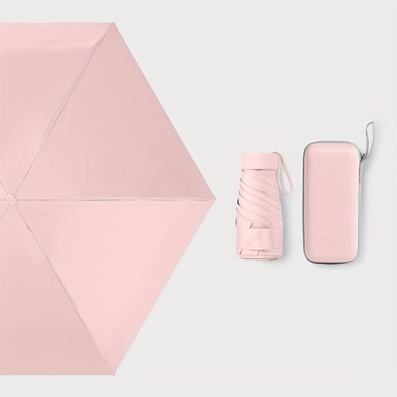 Six-Rib Capsule Pocket Umbrella – Compact, Portable, Lightweight Mini Umbrella for Men, Women & Kids, Windproof and Easy to Carry