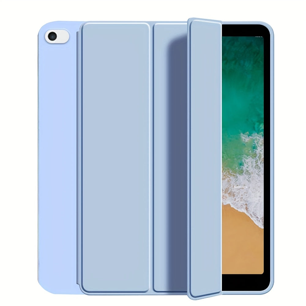 For iPad 11th Gen/10th/9th/8th/7th/6th/5th/ Air 1/2/3/Pro 9.7/10.5 Slim Tri-Fold Stand Case with Pencil Holder - Auto Sleep/Wake, Adjustable Stand, Lightweight Soft TPU Cover, Modern Travel Case For A16, Auto Sleep/wake Featu