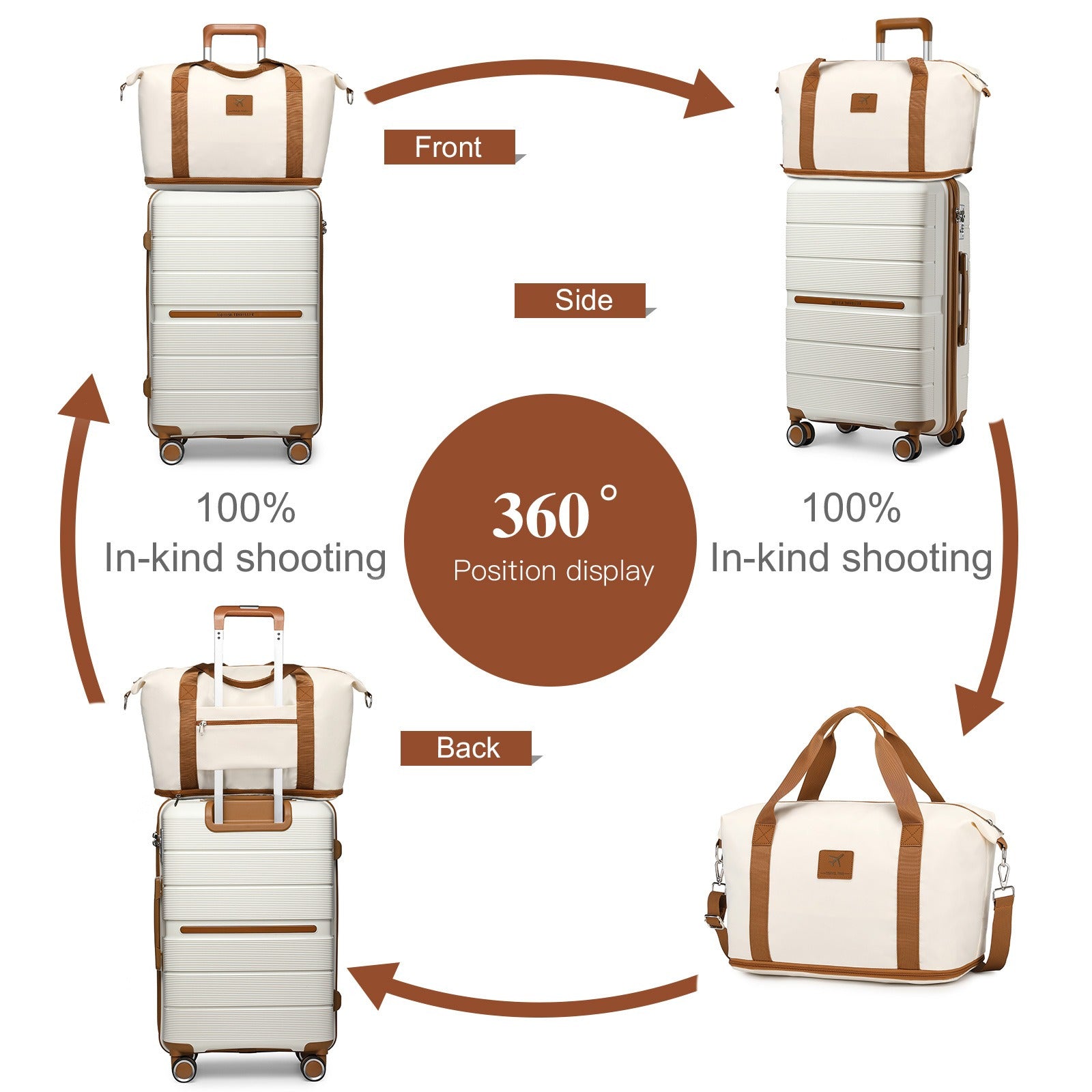 BRITISH TRAVELLER 3pcs Hard Case Suitcase Trolley Set with Multi-Texture, 100% PP Material. Hand Luggage Suitcase Equipped with 4 Smooth-rolling Spinner Wheels, Ideal for Travel. Comes with TSA Lock and Tote Bag, Perfect for