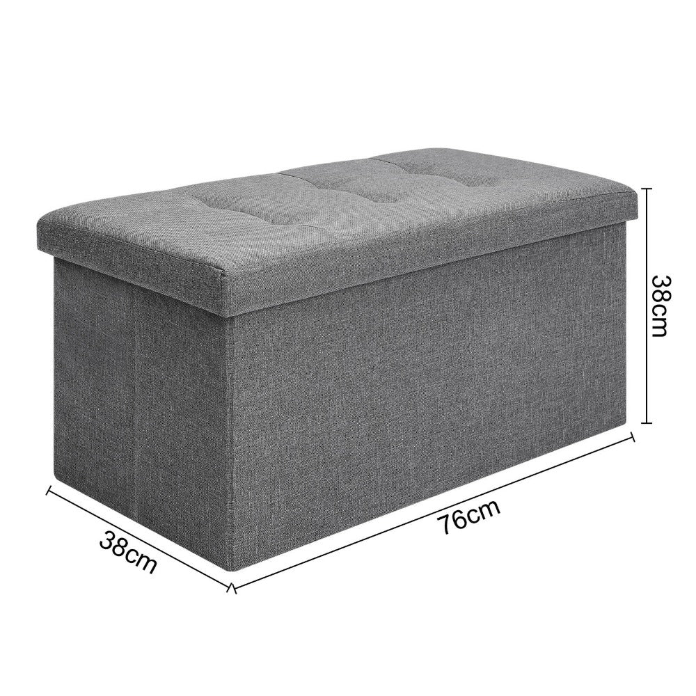 Stylish Folding Ottoman Bench - Multi-Use Storage with Lid, Great for Shoes and Accessories