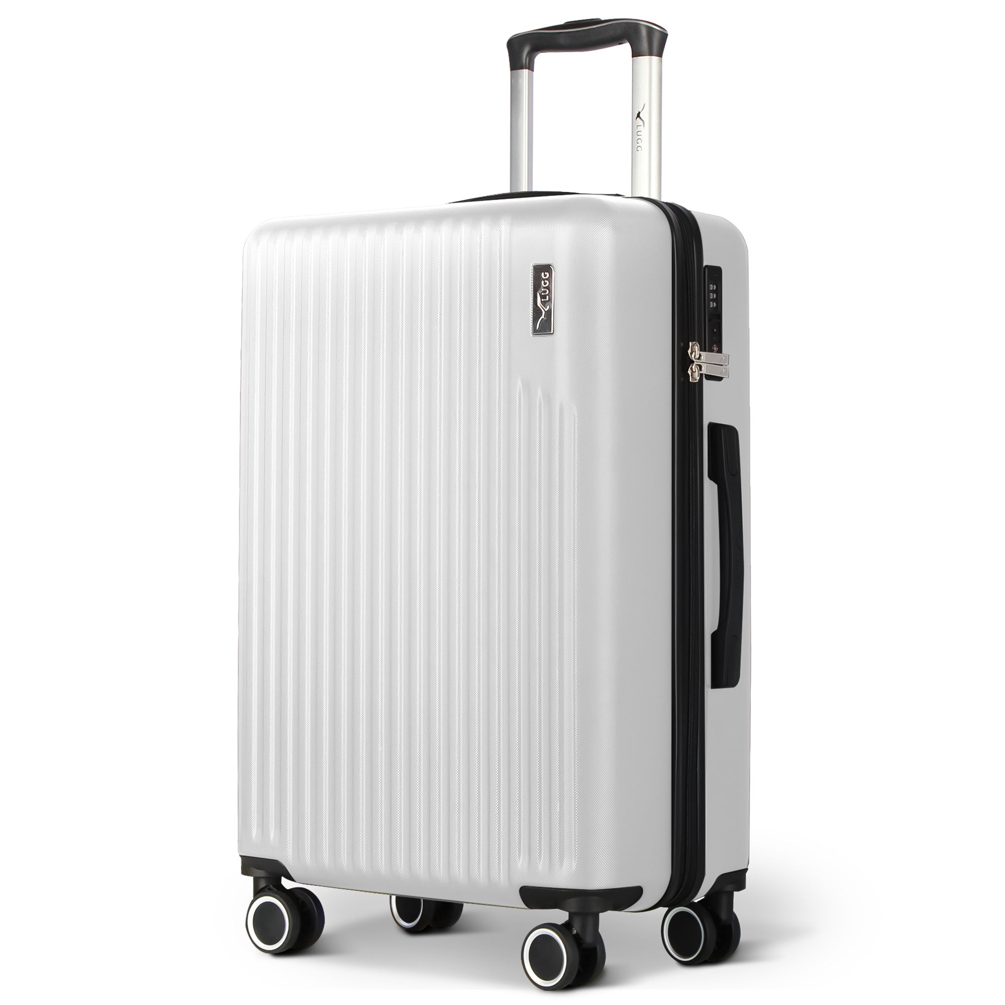 LUGG 65 x 25 x 44cm Vacay Suitcase ABS Luggage with TSA Indent Lock, Aluminium Trolley Handle, 360° Spinner Wheels, Water-Resistant & Durable Material - Airline Compatible (24inch)