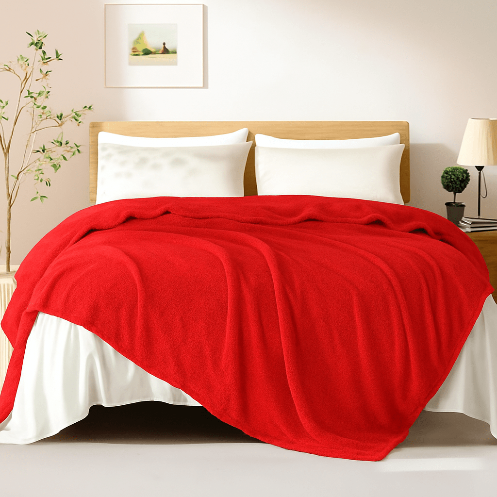 ELAFY Teddy Fleece Throw Blanket – Soft, Warm, Plain Sofa Bed Couch Cover, Lightweight Winter Blanket – Multiple Colors & Sizes