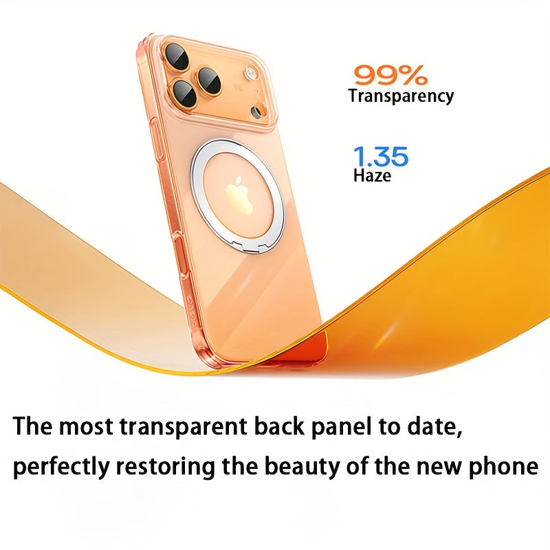 ASUS Transparent Shockproof Case with 360° Stand & Lens Protection for iPhone 17 Pro/Pro Max – Minimalist Bare-Phone Feel