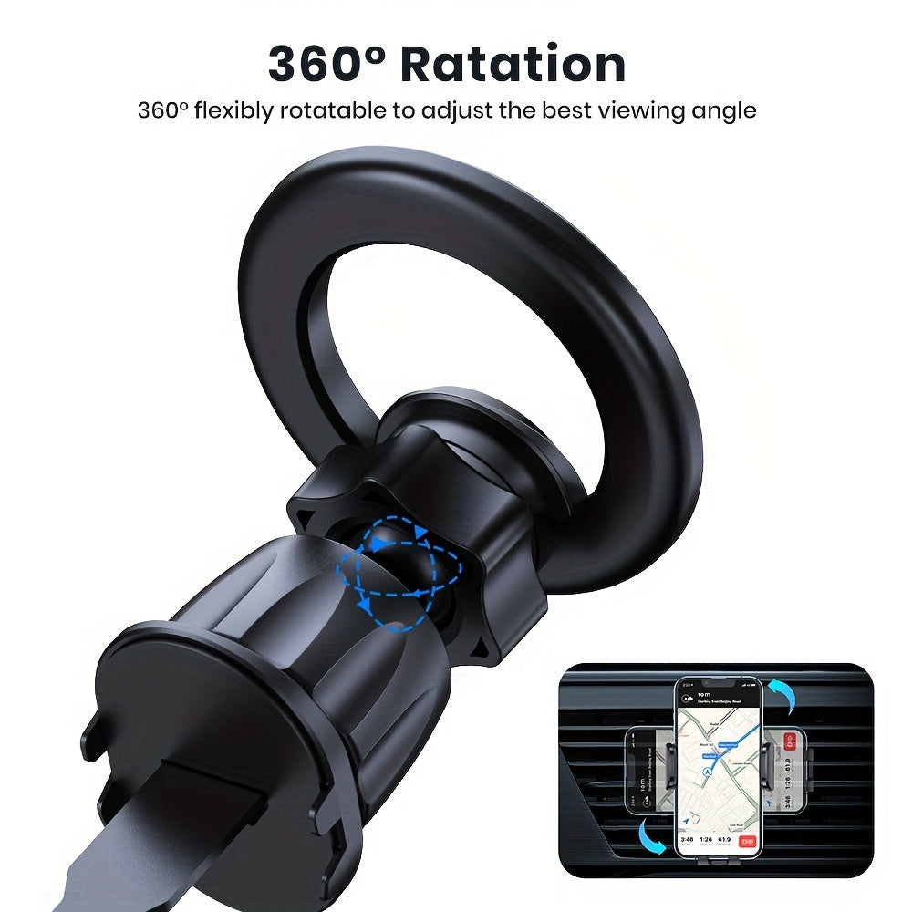 Magnetic Car Mount with 20 Strong Magnets - 360° Rotating Phone Holder for iPhone 15/14/13/12 Pro Max, Adjustable Air Vent Mount, Durable ABS Material, Secure Grip for Hands-Free Driving, Car Phone Holder, Vehicle Accessory,