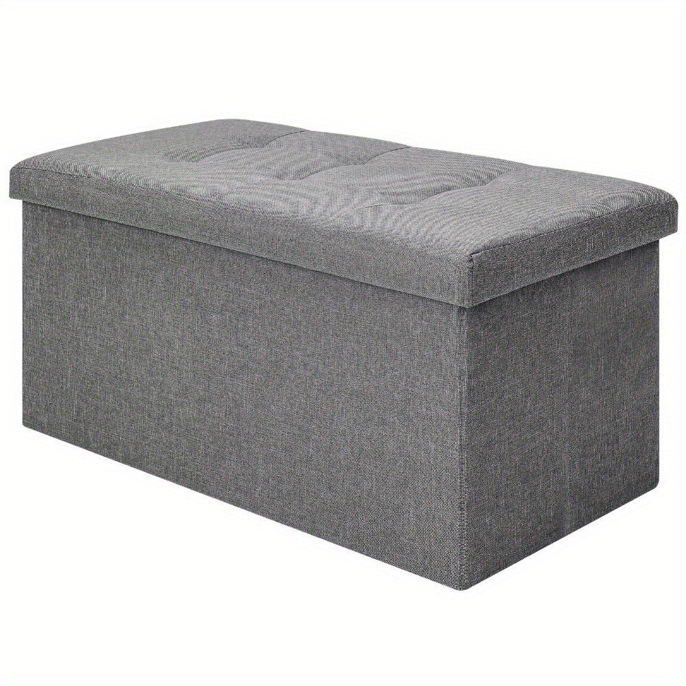 Stylish Folding Ottoman Bench - Multi-Use Storage with Lid, Great for Shoes and Accessories