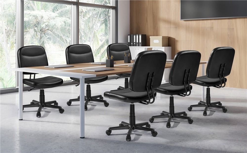 Costoffs Armless Office Chair Swivel Task Chair Mid Back Desk Chair Rolling Computer Chair without Arms for Office Study Meeting Room