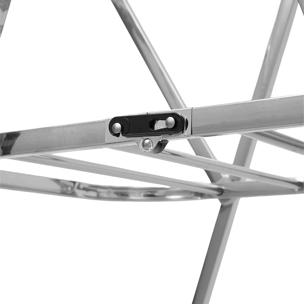 Staiinless Steel Folding Drying Rack, 2-Level Clothes Airer with Height Adjustable Wing, Freestanding Drying Rack for Clothes Socks Towels Shoes Quilts, Multifunctional Air Dryer, Foldable Wing Clothes Drying Rack, No Assembl