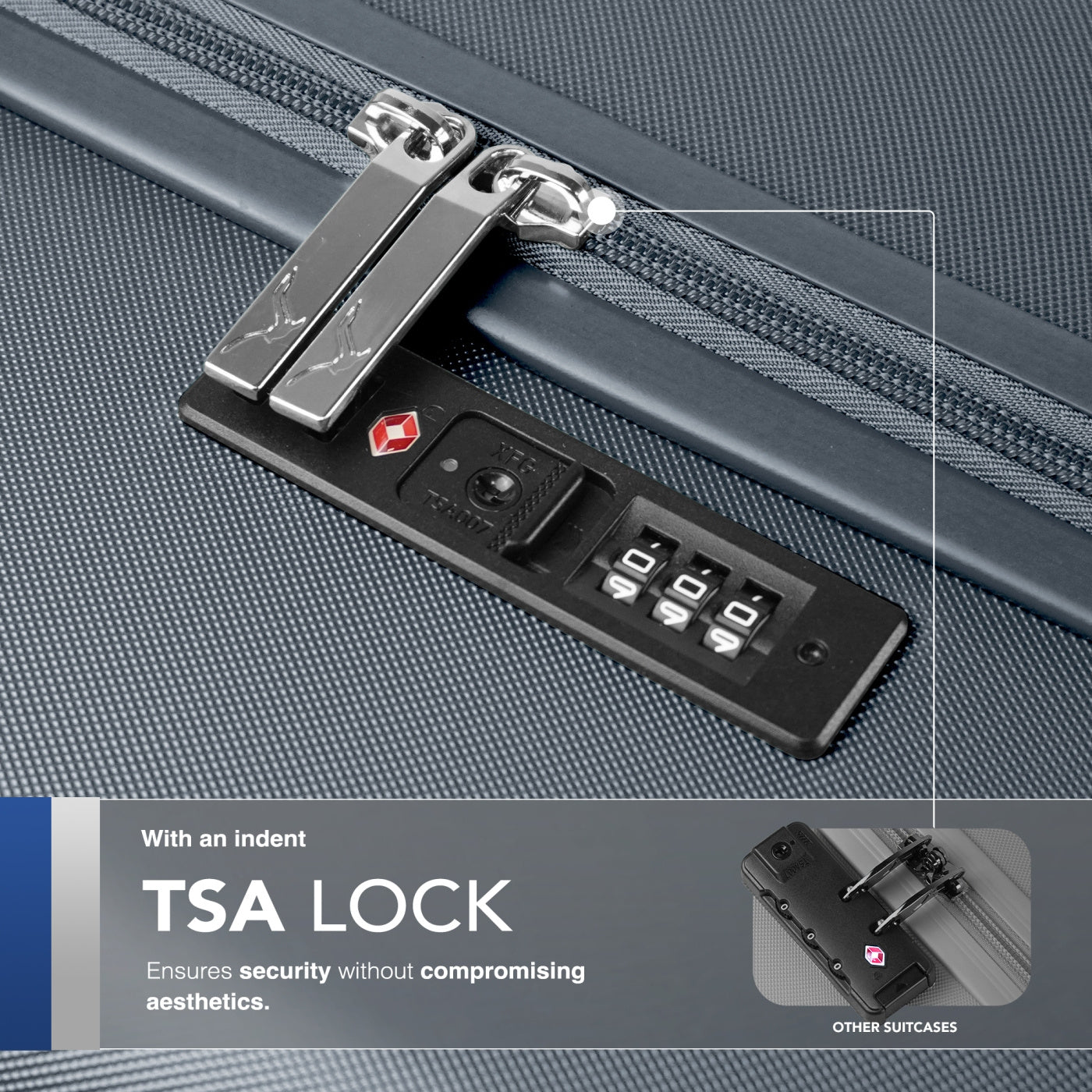 LUGG 65 x 25 x 44cm Vacay Suitcase ABS Luggage with TSA Indent Lock, Aluminium Trolley Handle, 360° Spinner Wheels, Water-Resistant & Durable Material - Airline Compatible (24inch)