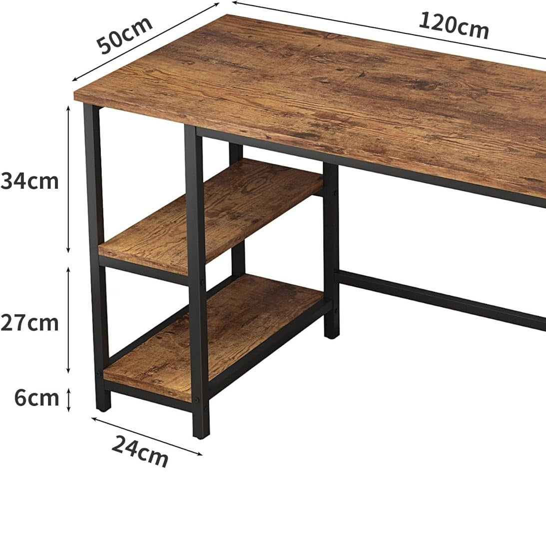 MCC direct Computer Desk, Writing Desk with 2 Shelves on Left or Right, Work Table for Office Home Study Writing Table Chicago