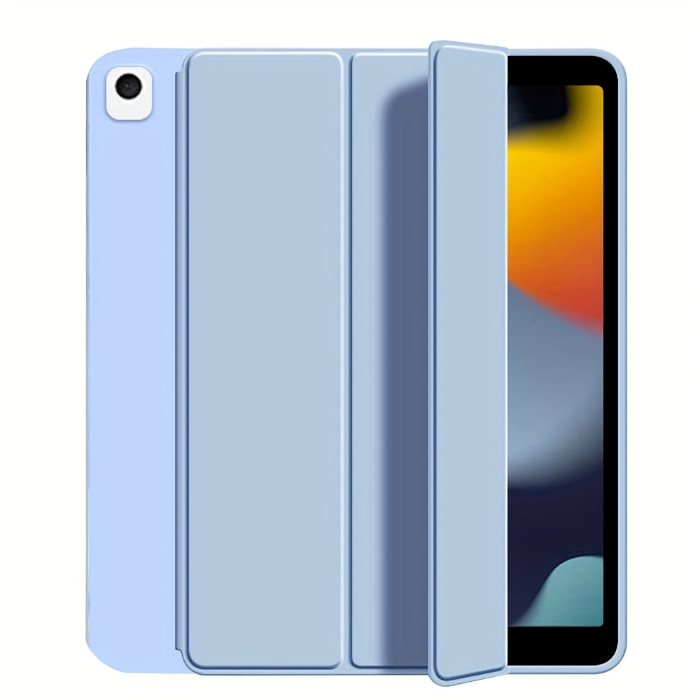 For iPad 11th Gen/10th/9th/8th/7th/6th/5th/ Air 1/2/3/Pro 9.7/10.5 Slim Tri-Fold Stand Case with Pencil Holder - Auto Sleep/Wake, Adjustable Stand, Lightweight Soft TPU Cover, Modern Travel Case For A16, Auto Sleep/wake Featu