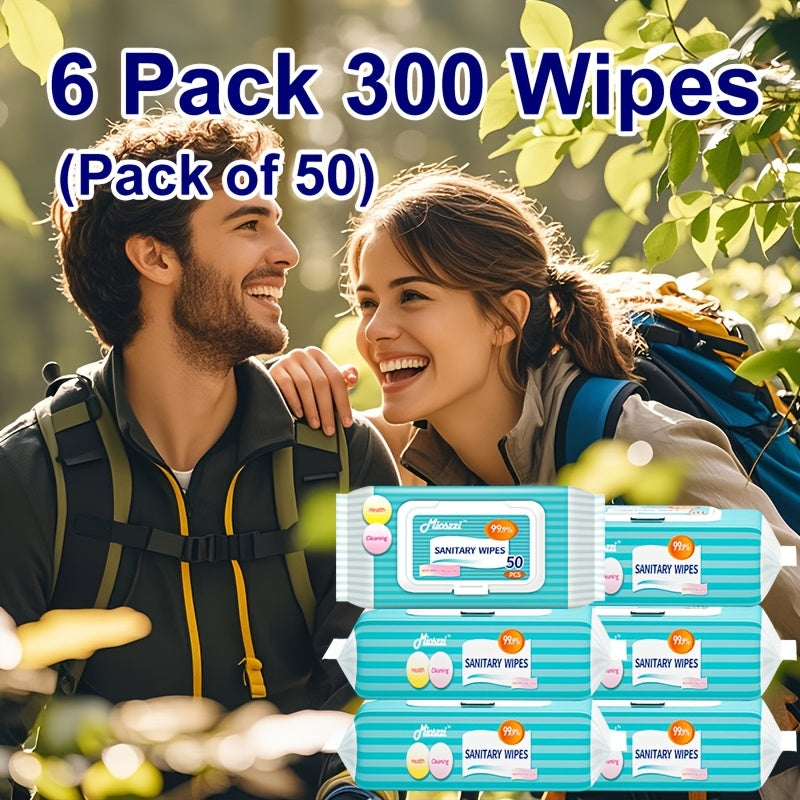 50pcs Per Pack, Non-Woven Material, Essential for Outdoor Travel, Daily Use, Family-Sized Disposable Cleaning Wipes