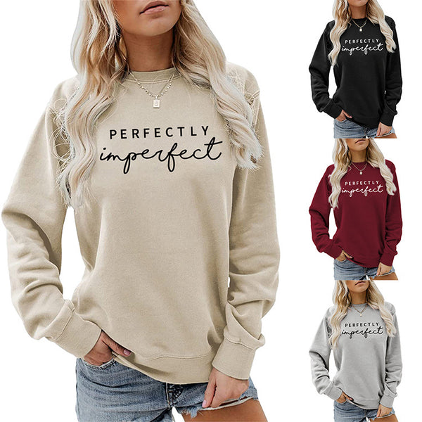 PERFECTLY Imperfect Simple Round Neck Women's Long Sleeve Sweater