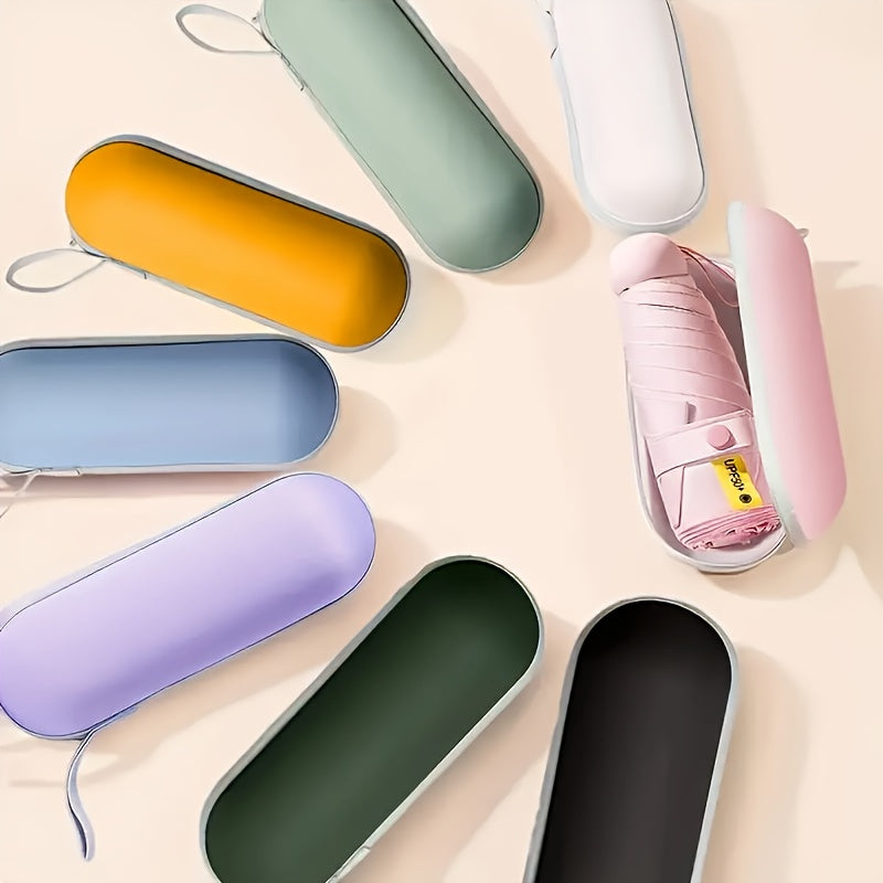 Six-Rib Capsule Pocket Umbrella – Compact, Portable, Lightweight Mini Umbrella for Men, Women & Kids, Windproof and Easy to Carry