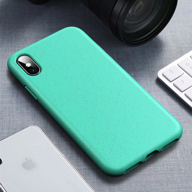 Wheat Straw Recycled Plastic Phone Case for Iphone X, Xs, Max /7/8/7,8Plus , Bio Degradable Phone Case for iPhone