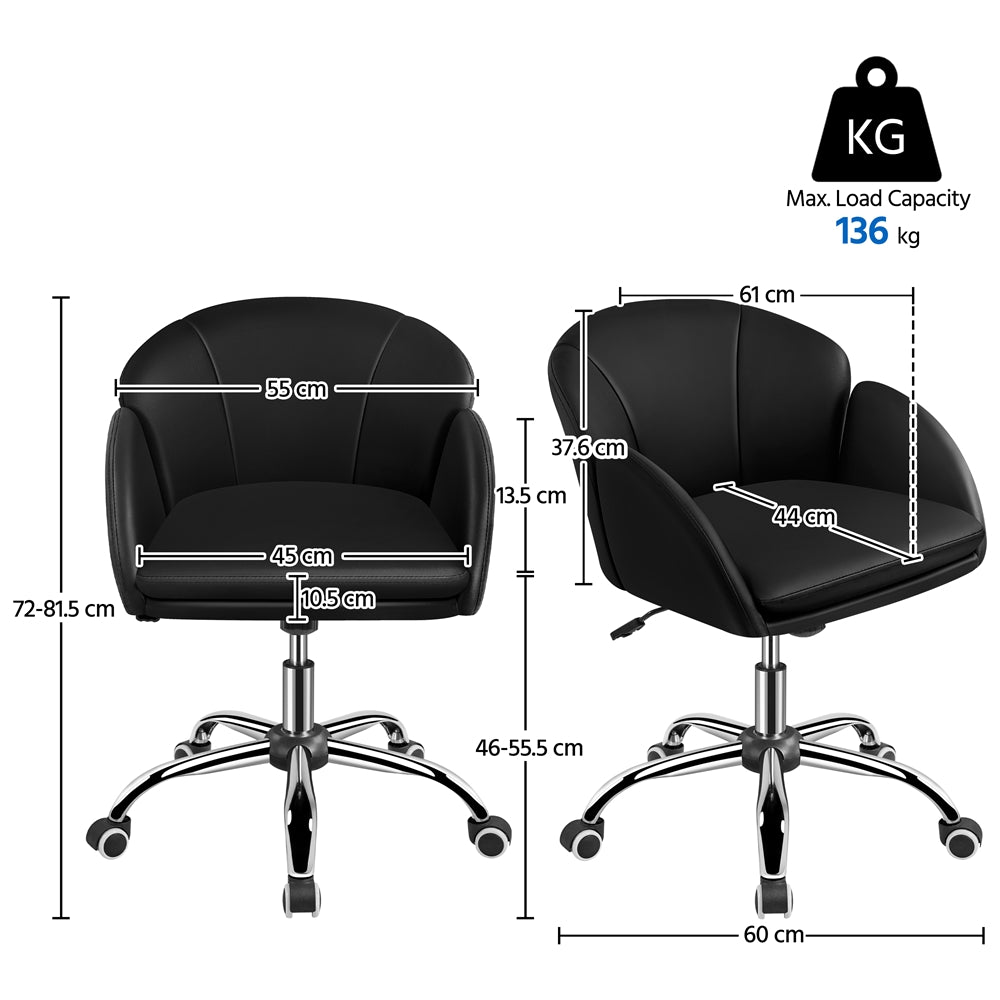 Costoffs Desk Chair Rolling Office Chair Adjustable Makeup Vanity Chair Computer Chair with Armrests for Home Office