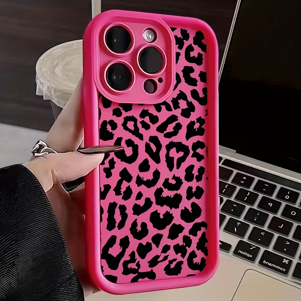 [Black Leopard Print Phone Case] Black Leopard Print Trendy Brand Full Wrap TPU Phone Case Compatible with for iphone 16, 15, 14, 13, 12, 11 Pro Max, X, XR, XS, 8, 7 Plus