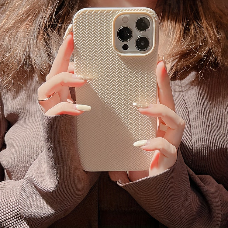 Apple iPhone Case - Luxurious Woven Design Protective Shell Accessory for 11, 12, 13, 14, 15, 16 Pro Max, 15 Plus, and 16 Plus