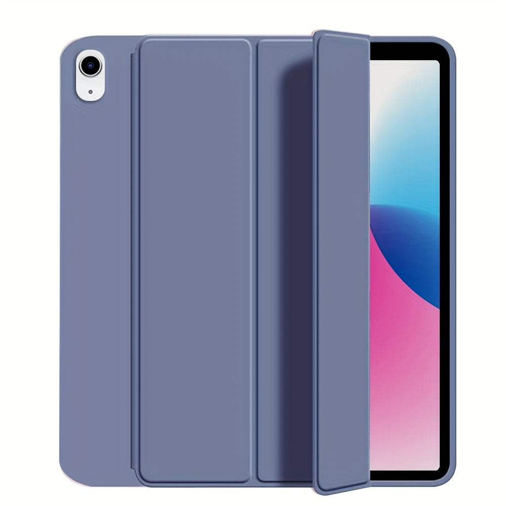 For iPad 11th Gen/10th/9th/8th/7th/6th/5th/ Air 1/2/3/Pro 9.7/10.5 Slim Tri-Fold Stand Case with Pencil Holder - Auto Sleep/Wake, Adjustable Stand, Lightweight Soft TPU Cover, Modern Travel Case For A16, Auto Sleep/wake Featu