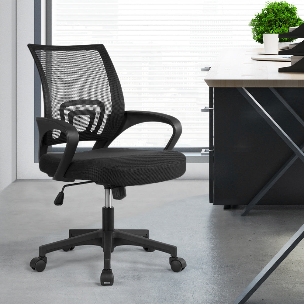 Costoffs Office Chair, Swivel Chair, Mid Back Mesh Office Chair, Mesh Computer Chair, Mid-Back Desk Chair, Height Adjustable with Rolling Casters and Lumbar Support, Computer Mesh Chair for Study/Offices