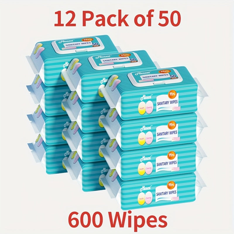 50pcs Per Pack, Non-Woven Material, Essential for Outdoor Travel, Daily Use, Family-Sized Disposable Cleaning Wipes