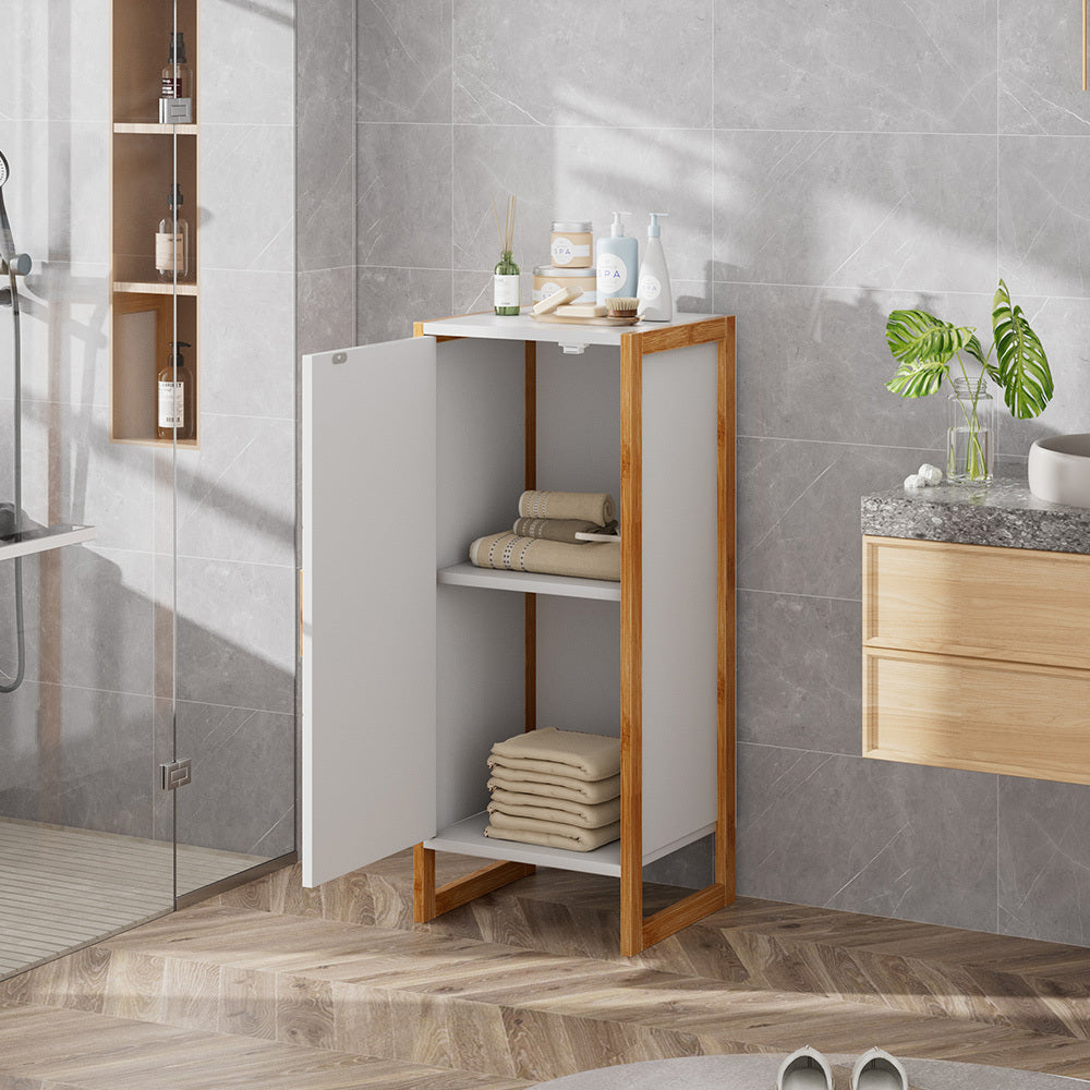 Bathroom Cabinet Bathroom Storage Cabinet Half-Height Bathroom Cupboard with 2-tier Compartments for Bathroom Hallway and LivingRoom White 80x33x30cm