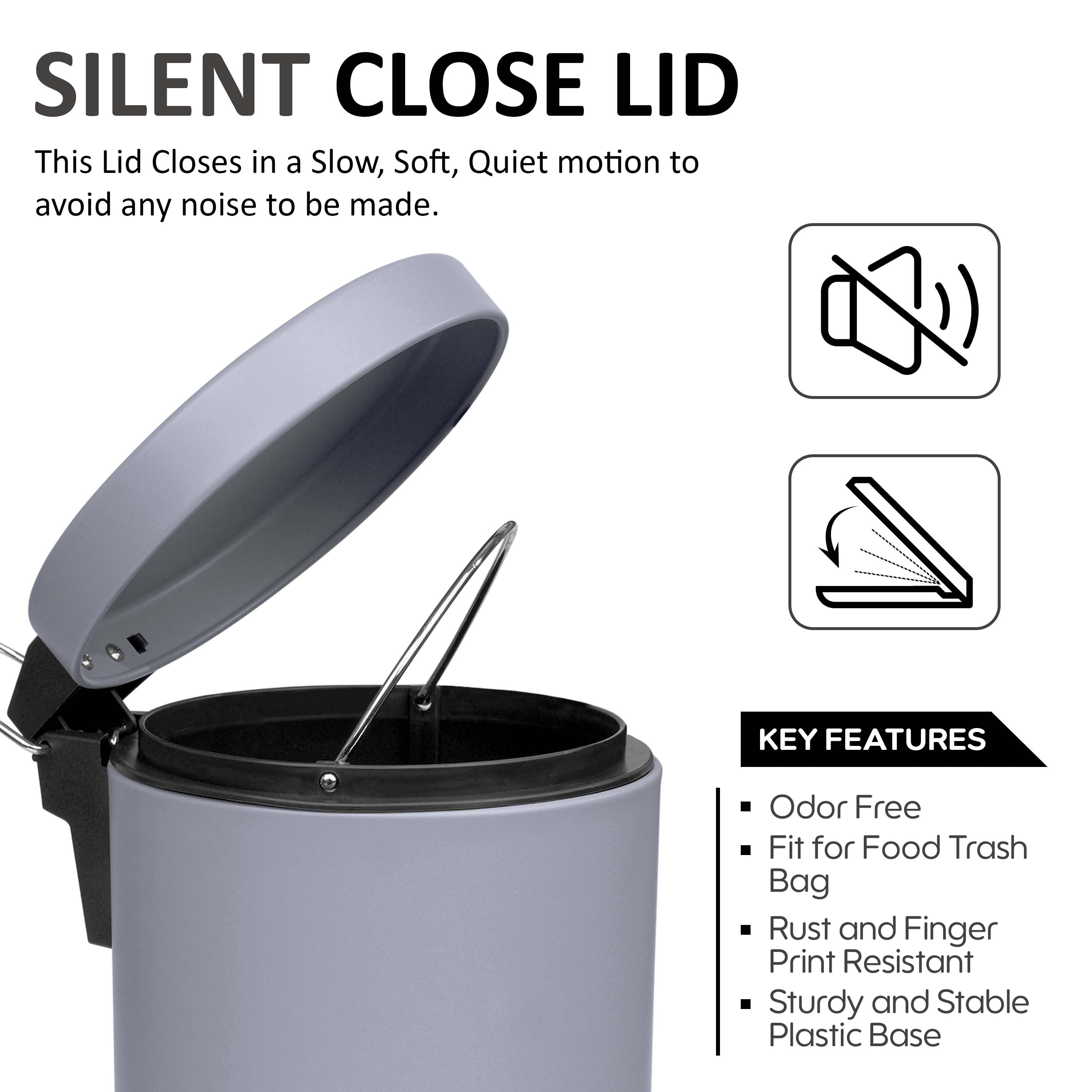 3L Small Pedal Bin – Compact Rubbish Waste Stainless Steel Bin for Bathroom, Kitchen & Toilet – Hands-Free Soft Close Lid, Durable & Easy to Clean – Ideal for Home & Office Use