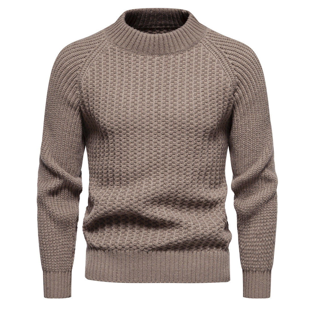 Men's Casual Loose Solid Color Round Neck Sweater