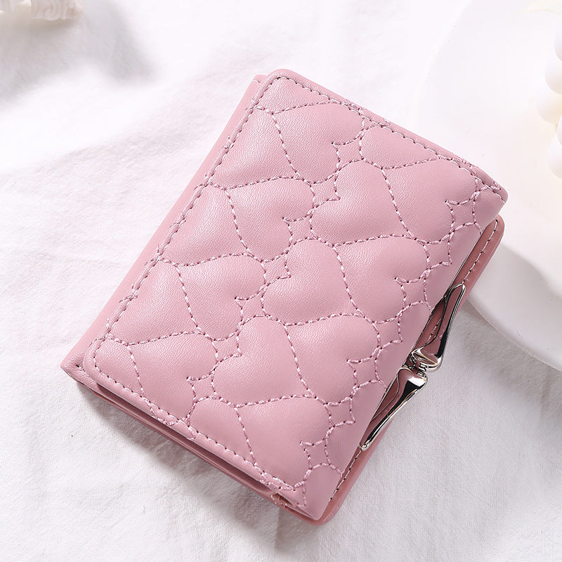 Short Chic Embroidery Thread Small Wallet Female Fresh