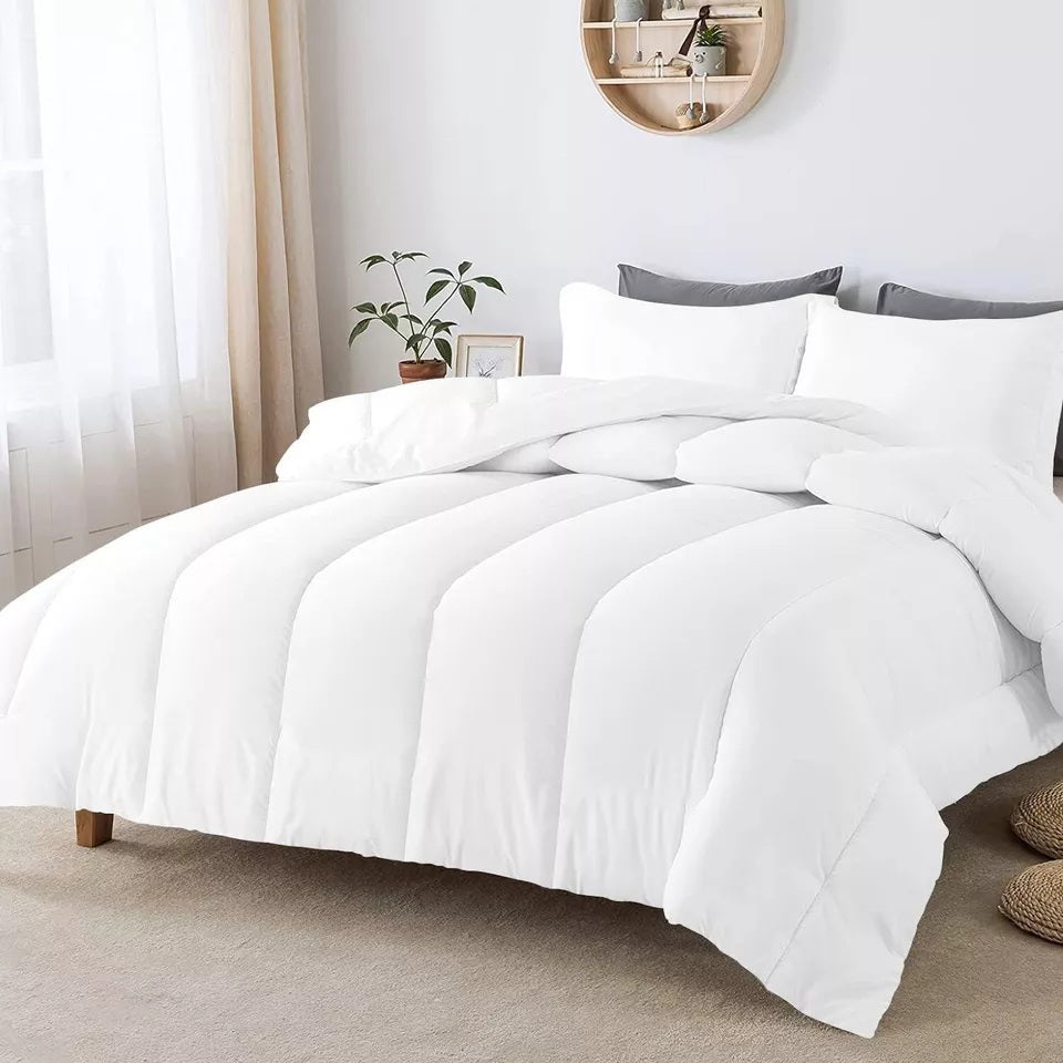 Luxury Hotel Style 1pc Duvet Quilt Insert Comforter Heavy Filling Breathable Fluffy– All Seasons Comfort – Lightweight Summer to Warm Winter – 4.5 10.5 13.5 15 Tog – Single Double Super King Bedding Size