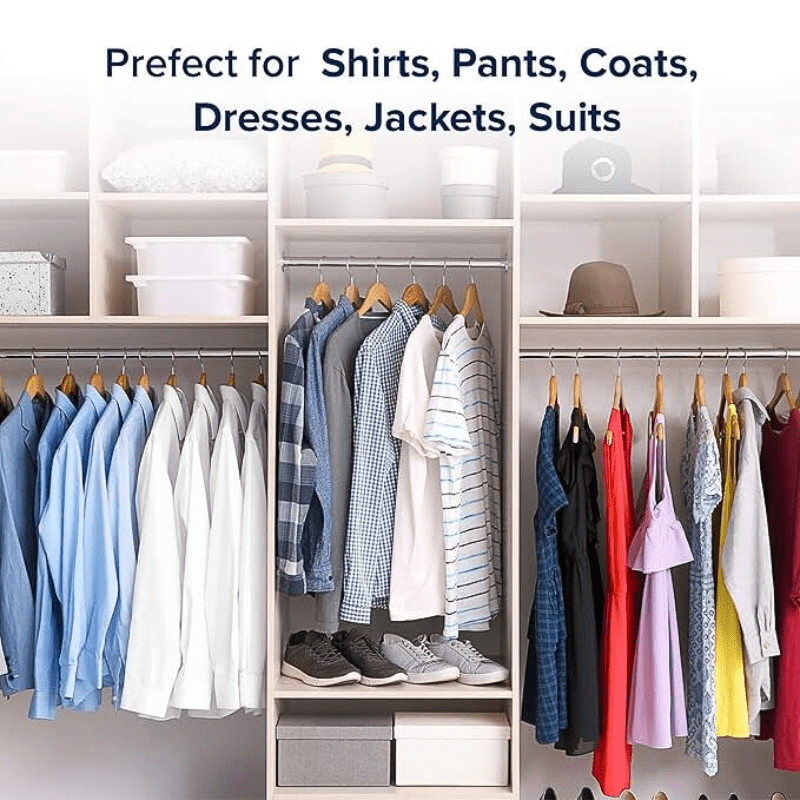 40-Pack Wooden Coat Hangers, Strong Hangers, Heavy Duty Hardwood Hangers, 360° Swivel Hook, Shoulder Notches for Camisoles, Trouser Bar, for Coats, Jackets, Suits, Trousers
