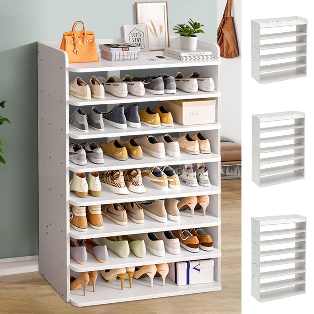 6/ 7/ 8 Tier Shoe Rack, Wooden Shoe Storage, Narrow Shoe Storage Cabinet, Sturdy Stable Shoe Cabinet, Space Saving Shoe Stand, Entryway Hallway Shoe Tower, Versatile Storage Cupboard, Multi Layers Shoes Organiser Footwear Hol