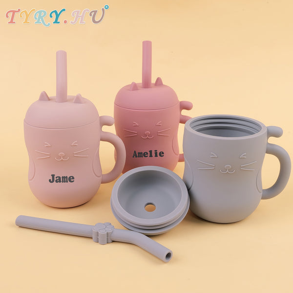 Soft Learning Cup – Leak-Proof 6oz Silicone Training Cup with Lid & Straw, Easy-Grip Portable Feeding Cup for Beginners, Food-Grade Material