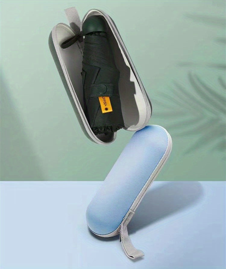 Thickened 5-Fold Mini Umbrella – Windproof, Ultra-Light, Compact Capsule Design, 6-Rib Manual Open with Rubber Handle, Stylish Portable Umbrella for Men, Women & Kids