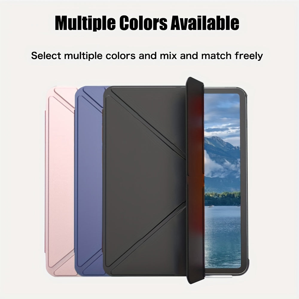 Foldable Lightweight Hard Shell Case for iPad Air 1-9, for iPad 5th-11, for iPad Mini 5-4, Artificial Leather with Adjustable Stand - Protective Cover for 26.67cm to 27.69cm Models
