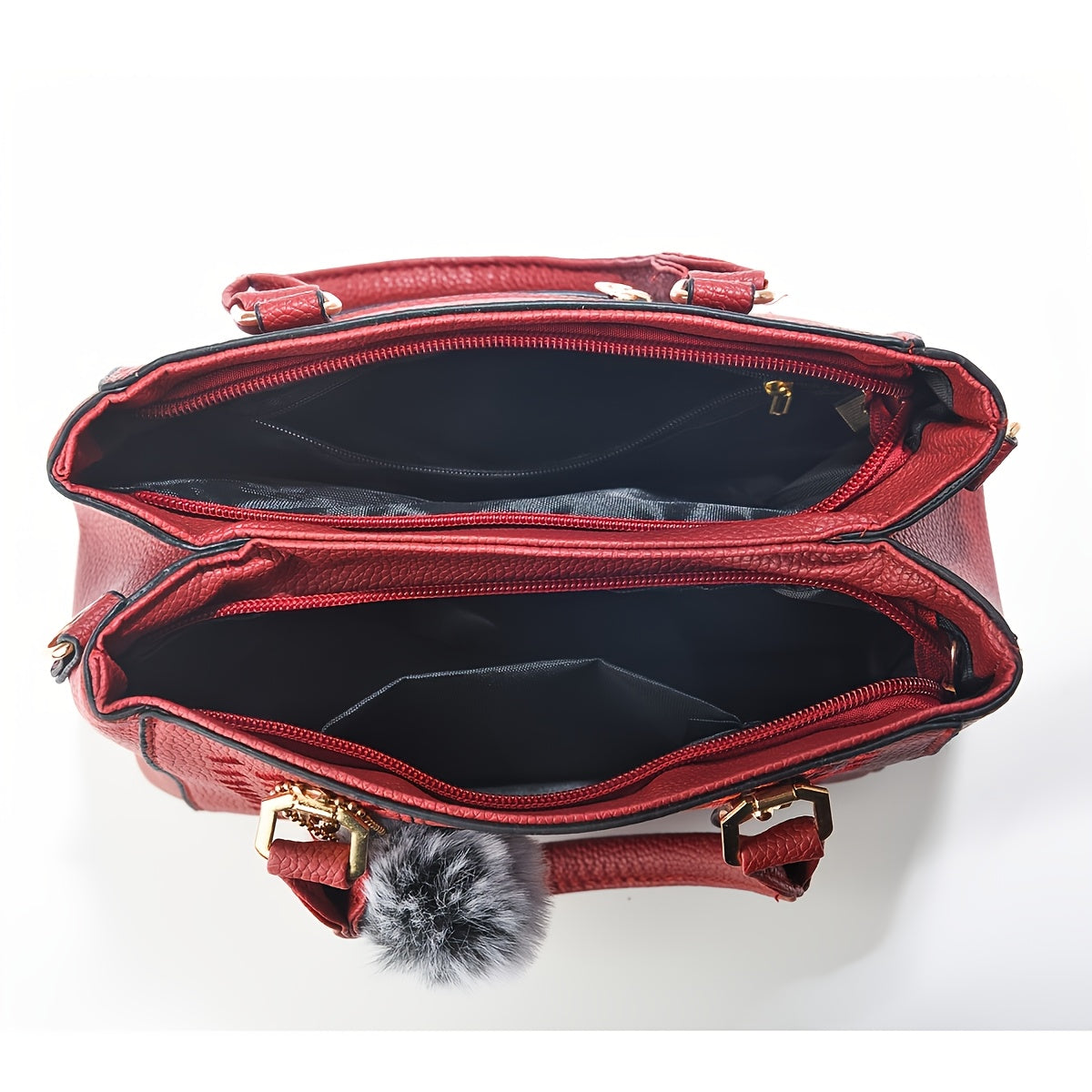 Women's Trendy Handbag with Ball Pendant, Simple Quilted Shoulder Handbag, Ladies' Easter