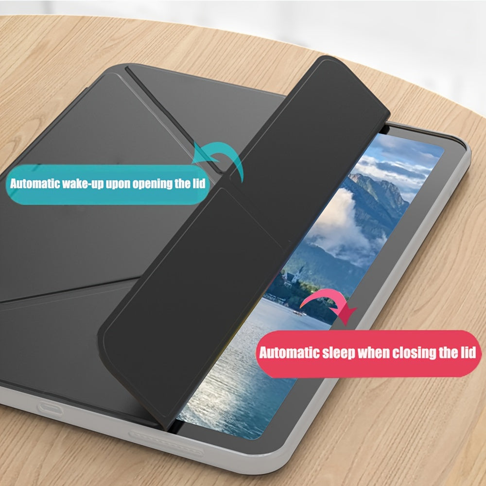 Foldable Lightweight Hard Shell Case for iPad Air 1-9, for iPad 5th-11, for iPad Mini 5-4, Artificial Leather with Adjustable Stand - Protective Cover for 26.67cm to 27.69cm Models