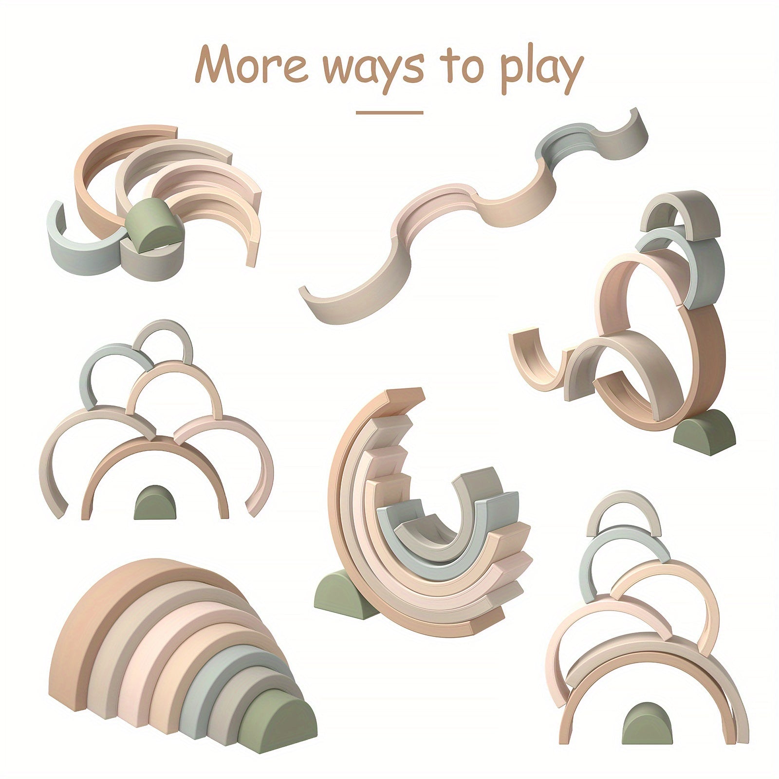 Rainbow Stacker Shape Puzzle , 7-Pack Rainbow Nesting Puzzle , Educational Sensory Toy , Kids And Toddler Stacking Toy , Building Blocks Baby , Nontoxic Material , Early Learners