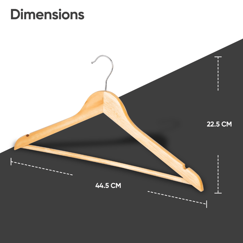 40-Pack Wooden Coat Hangers, Strong Hangers, Heavy Duty Hardwood Hangers, 360° Swivel Hook, Shoulder Notches for Camisoles, Trouser Bar, for Coats, Jackets, Suits, Trousers