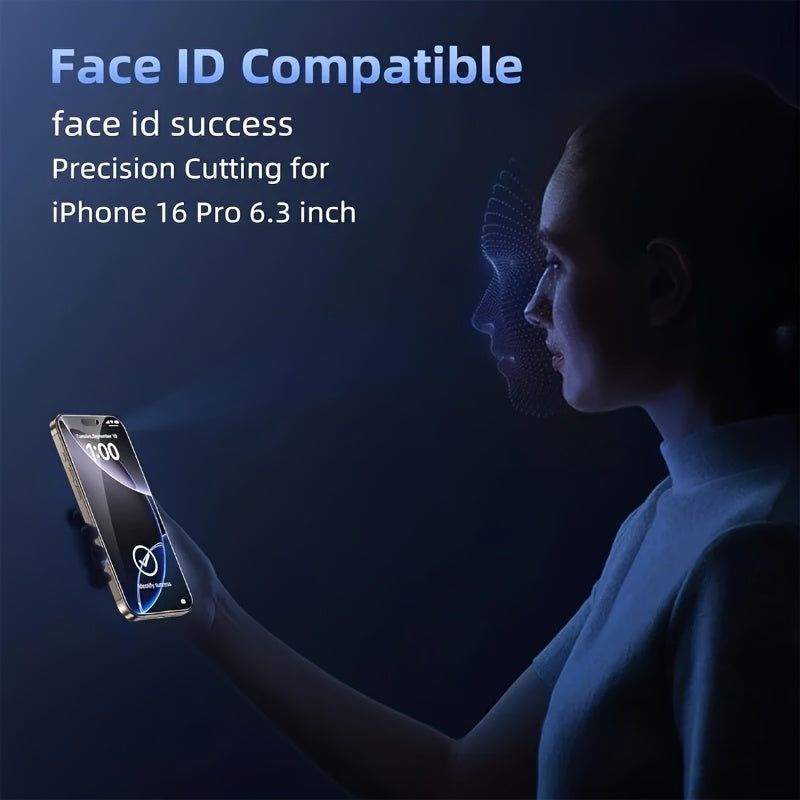 4pcs Full Cover Privacy Tempered Glass Screen Protector for iPhone 17 Pro Max/17 Air/16 Pro Max/15 Pro17/16/15/14/13/12/11/16e/Plus/Mini/X/XR/XS Max/7/8/SE2/SE3, 9H+ Hardness, Ultra HD, Anti-Scratch, Anti-Fingerprint, Easy to