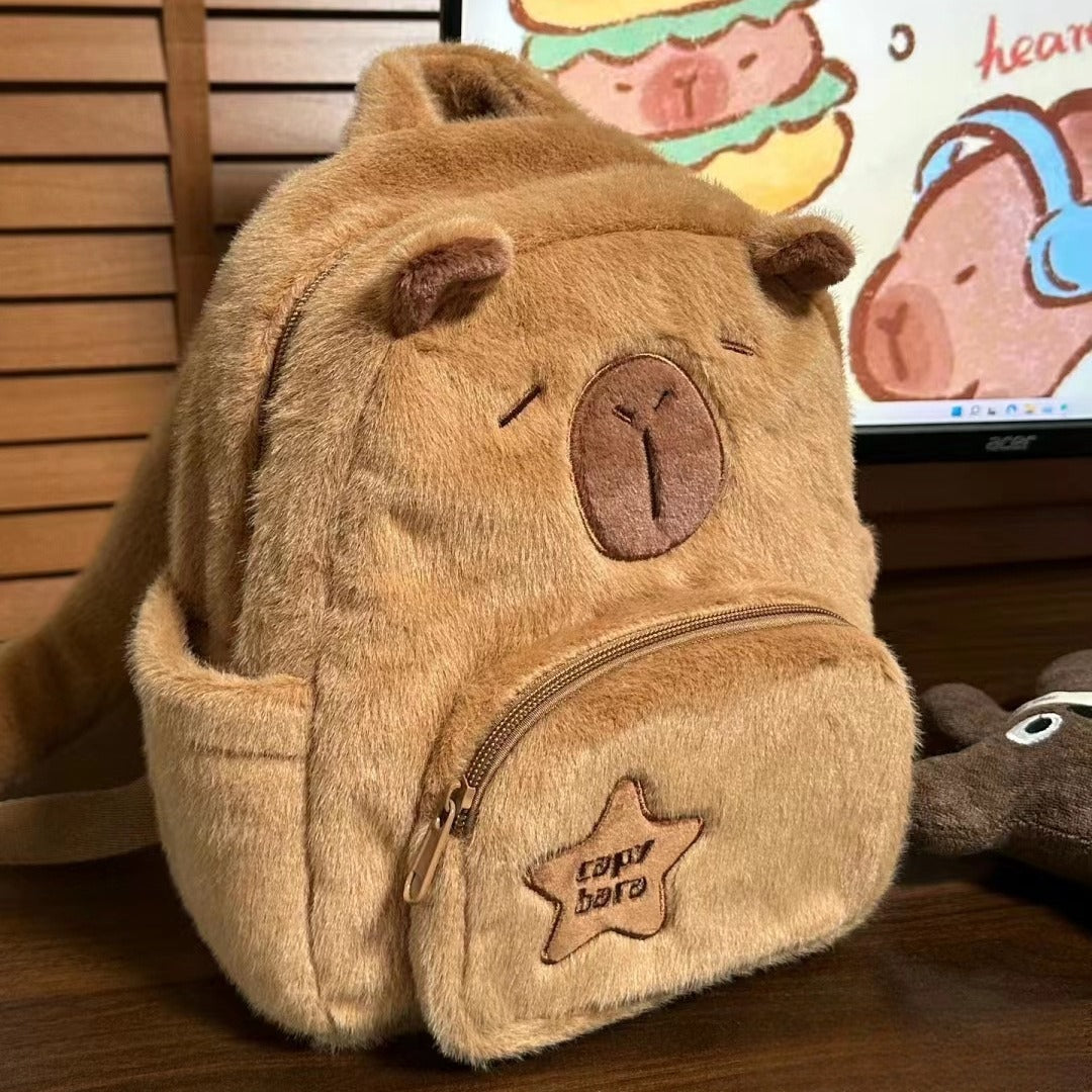 Capybara Plush Large Capacity Cute Little Backpack