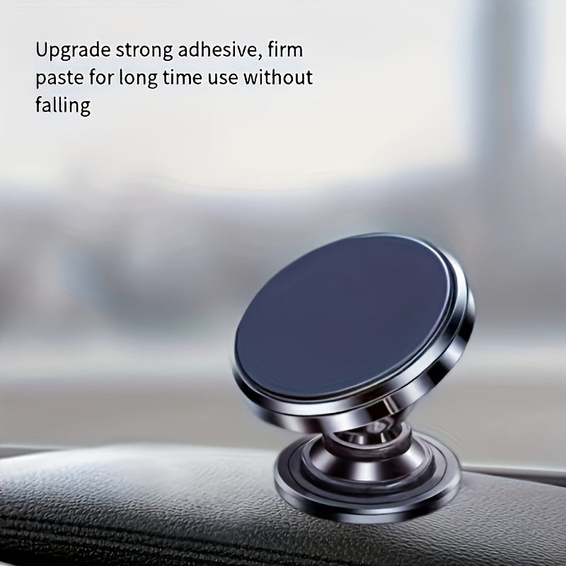 360° Rotatable Magnetic Car Phone Mount - Universal Dashboard Cell Phone Holder, Aluminum Alloy, Secure & Easy Installation
