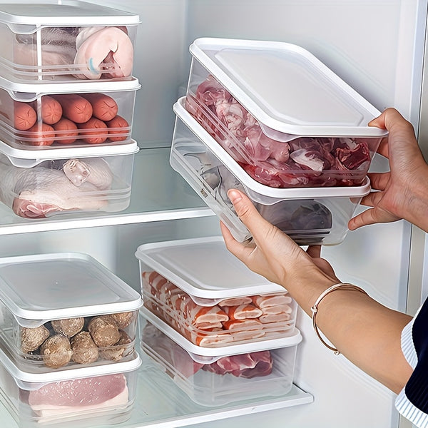 4/6/8-Pack Stackable Fridge Organizer Containers, Plastic Freezer Safe Food Storage Boxes with Flip Top Lids, Reusable Multipurpose Sealable Bento Lunch Boxes for Meat, Fruits, Vegetables, Microwaveable - Ideal for Outdoor Eq