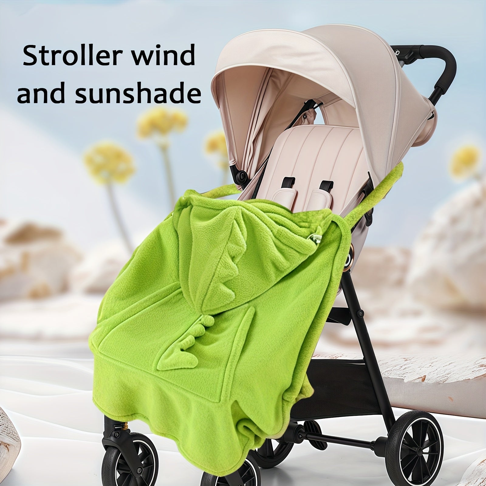 One Cartoon Dinosaur Children's Waist Stool Warm Cape, Multifunctional Front-Carry Windproof Cloak - Suitable for Home and Outdoor Use as Cold Protection Blanket