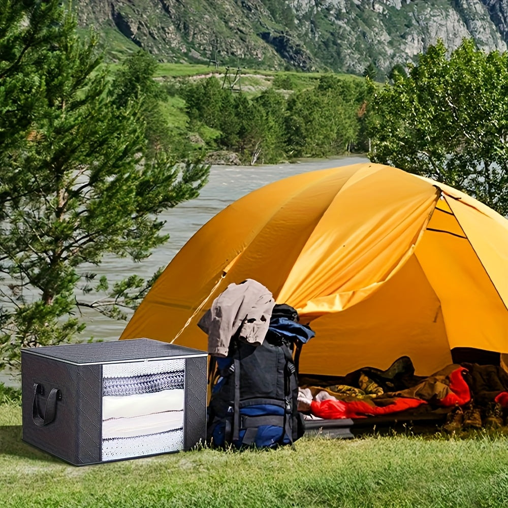3-Pack Large Capacity Foldable Fabric Storage Boxes with Flip-Top Lid & Handles, Durable Non-Woven Collapsible Organizer Bins for Closet, Bedroom, Dorm, Camping, Travel - Space-Saving Storage Containers, Closet Organizers And