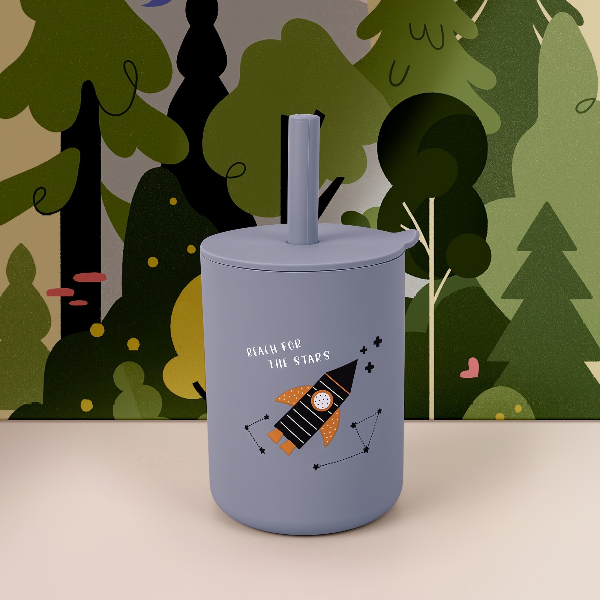 TYRY.HU 6oz Mini Water Cup for Kids - Portable, Unbreakable Silicone Training Cup with Straw & Lid, Food Grade, Ideal for Toddlers & Beginners, Perfect for Thanksgiving & Christmas Gifts, Water Cup For Kids