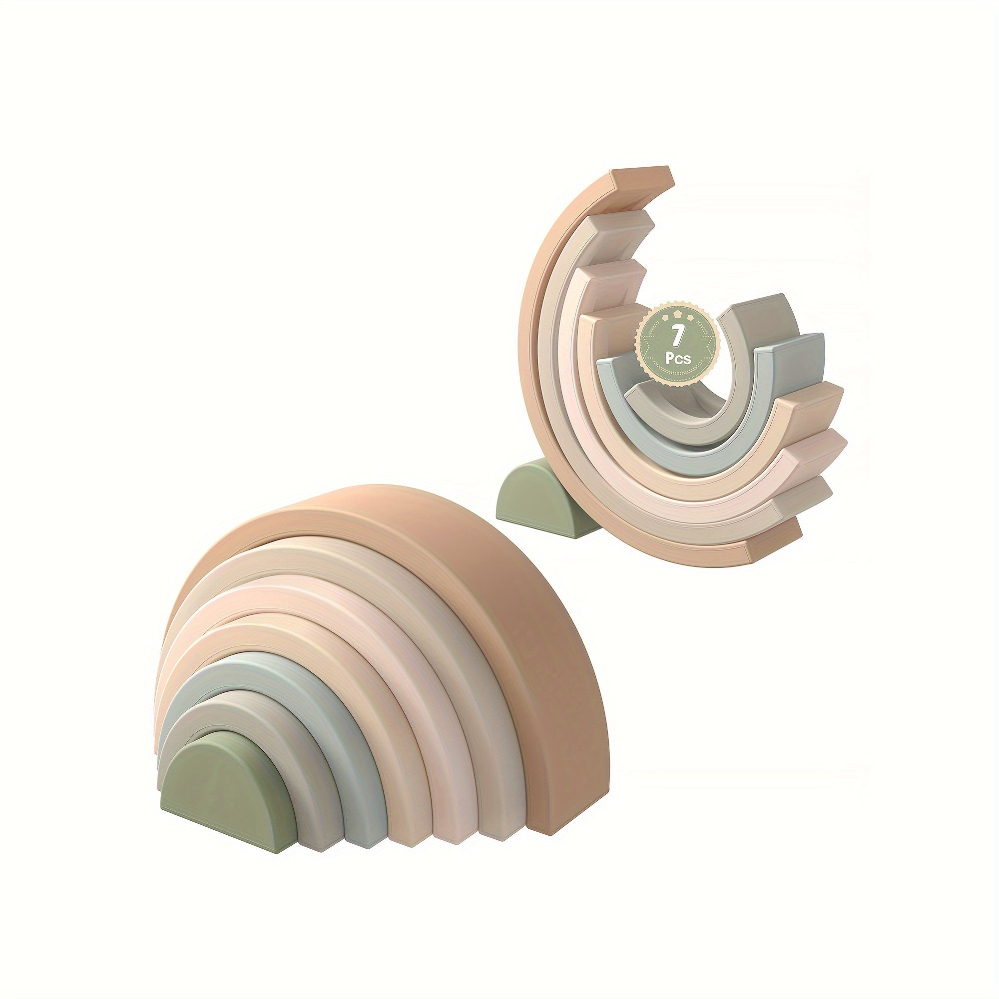 Rainbow Stacker Shape Puzzle , 7-Pack Rainbow Nesting Puzzle , Educational Sensory Toy , Kids And Toddler Stacking Toy , Building Blocks Baby , Nontoxic Material , Early Learners