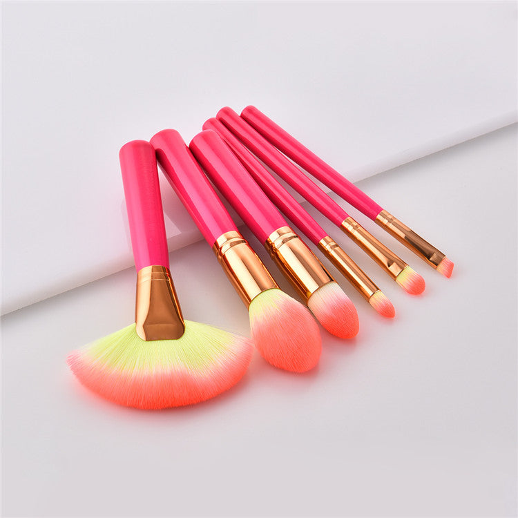 6pcs Wooden Handled Set with Fan Brush