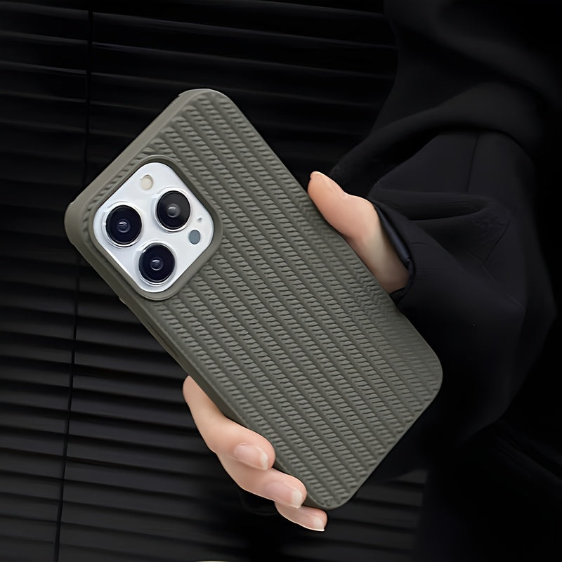 Apple iPhone Case - Luxurious Woven Design Protective Shell Accessory for 11, 12, 13, 14, 15, 16 Pro Max, 15 Plus, and 16 Plus