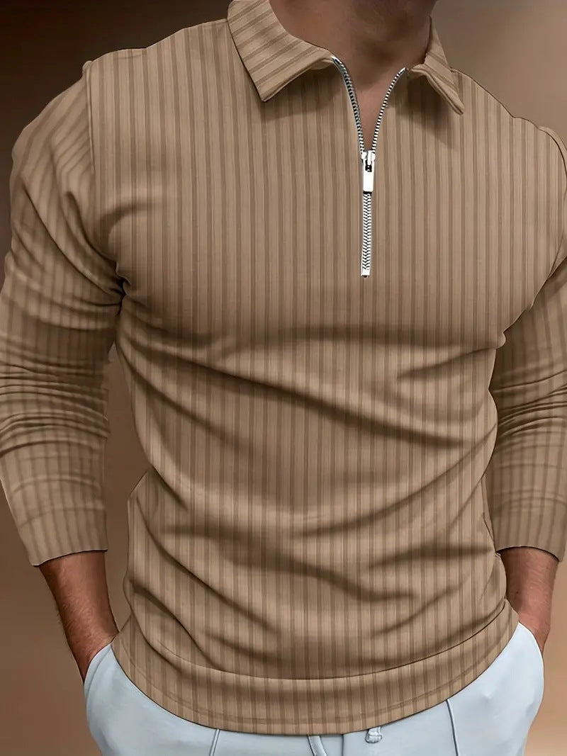 Spring New European And American Men's 3D Digital Printing Long Sleeve Polo Fashion Sports